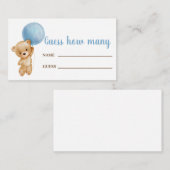 男の子のクマのカードの数を推測する エンクロージャーカード (正面/裏面)