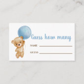 男の子のクマのカードの数を推測する エンクロージャーカード (正面)