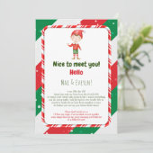 男の子のクリスマスエルフ歓迎レターカード 招待状 (スタンド正面)
