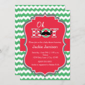 男の子のクリスマスホリデーレッドベビーシャワー招待状 招待状 (正面/裏面)