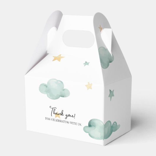 男の子のクールでモダンなカラフルな飛行機の誕生日パーティー フェイバーボックス (裏面サイド)