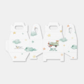 男の子のクールでモダンなカラフルな飛行機の誕生日パーティー フェイバーボックス (折り畳みなし)