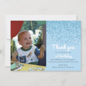 男の子のグリッターの誕生日のサンキューカード サンキューカード (正面)