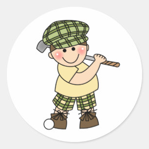 男の子のゴルファー ラウンドシール