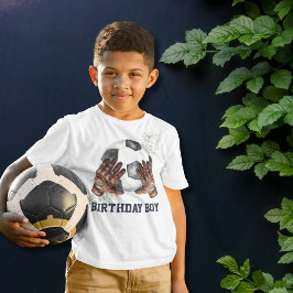 男の子のサッカーの誕生日パーティースシャツ Tシャツ