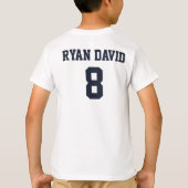 男の子のサッカーの誕生日パーティースシャツ Tシャツ (裏面)