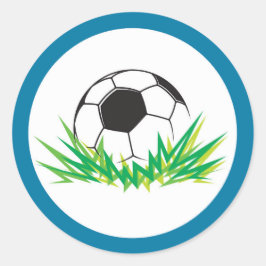 男の子のサッカーバースデーパーティーシール ラウンドシール