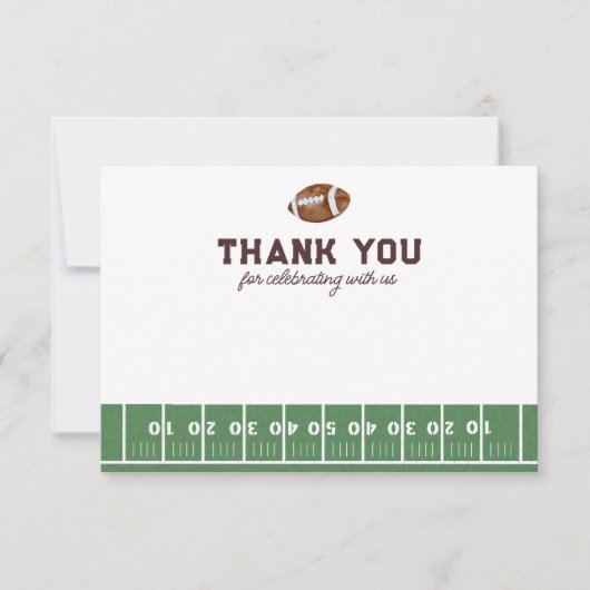 男の子のサッカー 1歳の誕生日タッチダウン サンキューカード (正面)