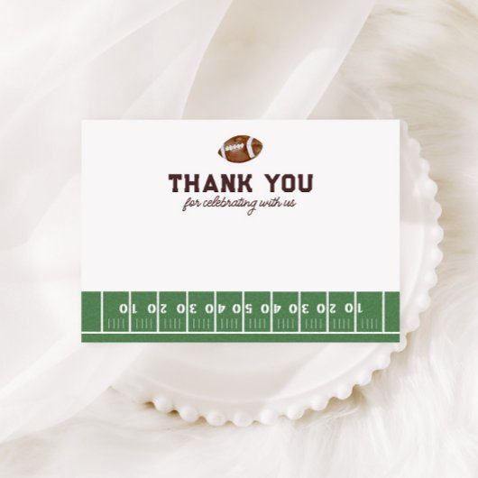 男の子のサッカー 1歳の誕生日タッチダウン サンキューカード