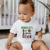 男の子のサッカー 1歳の誕生日 ベビーボディスーツ