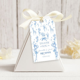 男の子のサファリ動物ブルーバルーン赤ちゃん歓迎会 ギフトタグ