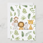 男の子のサファリ ベイビー シャワー 招待状 (裏面)