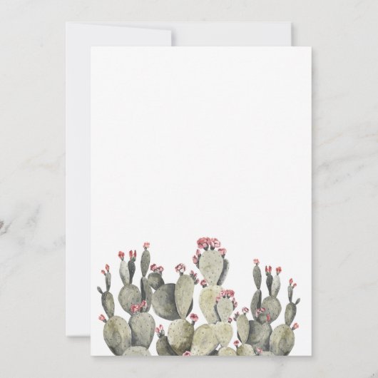 男の子のサボテン桃の赤ちゃんシャワー 招待状 (裏面)