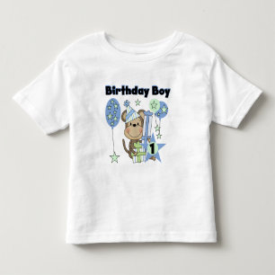 男の子のサルとギフト1st誕生日 トドラーTシャツ