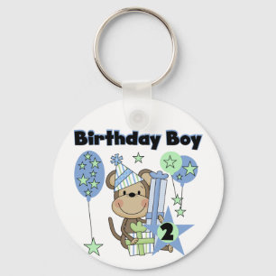 男の子のサルとギフト2nd誕生日Tシャツ キーホルダー