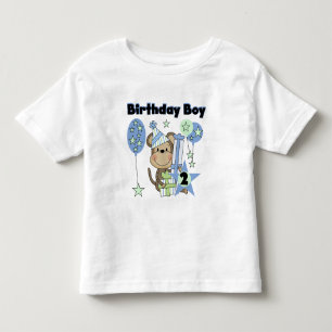 男の子のサルとギフト2nd誕生日Tシャツ トドラーTシャツ