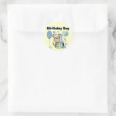 男の子のサルとギフト2nd誕生日Tシャツ ラウンドシール (バッグ)
