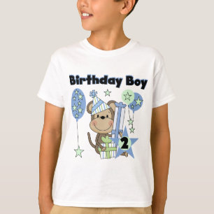 男の子のサルとギフト2nd誕生日Tシャツ Tシャツ