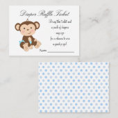 男の子のサル おむつくじチケット エンクロージャーカード (正面/裏面)