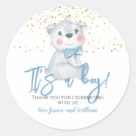 男の子のシャワーだよ ラウンドシール