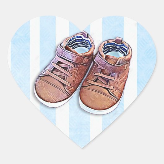 男の子のシャワーのシール ハートシール (正面)