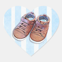 男の子のシャワーのシール ハートシール