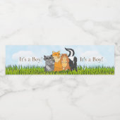 男の子のシャワーウッドランドの生き物だ ペットボトルラベル (シングルラベル)