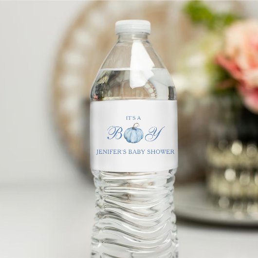 男の子のシャワーブルーパンプキン ペットボトルラベル