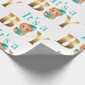 男の子のシャワー恐竜 ラッピングペーパー (角)