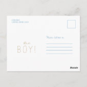 男の子のシャワー招待状 ポストカード (裏面)