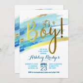 男の子のシャワー招待状 招待状 (正面/裏面)