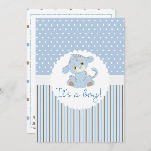 男の子のシャワー招待状 招待状 (正面/裏面)