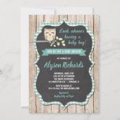 男の子のシャワー招待,フクロウの赤ちゃんシャワー 招待状 (正面)