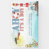 男の子のシャワー航海のへようこそ 横断幕 (縦)