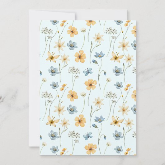 男の子のシャワー青い水の色サンキューカード 招待状 (裏面)