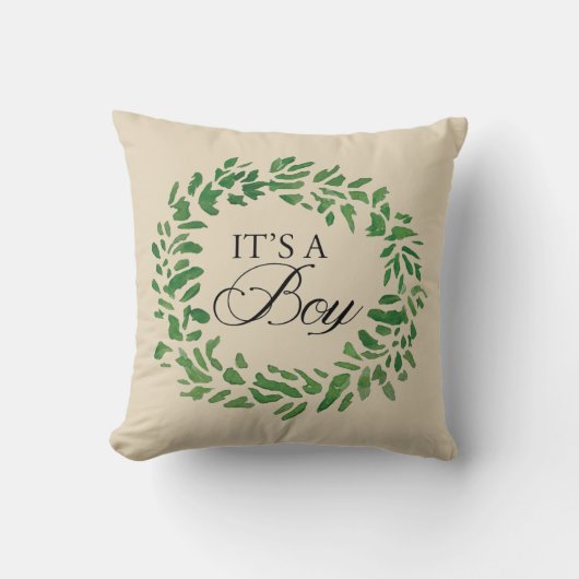 男の子のジェンダーが枕を明かす クッション (正面)