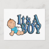 男の子のジェンダーの暴露だ |ベビーシャワー招待状 案内ポストカード (正面)