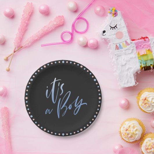 男の子のジェンダーリビールパーティー ペーパープレート (パーティー)