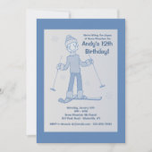 男の子のスキーヤーの招待状 招待状 (正面)