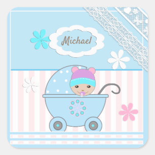 男の子のスクラップブック、男の子の写真アルバム スクエアシール