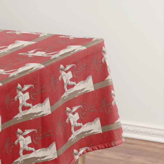 男の子のスケートで滑るのヴィンテージのThunder_Coveのクリスマス テーブルクロス (インサイチュ)