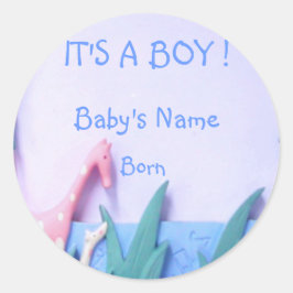 男の子のステッカーだ ラウンドシール