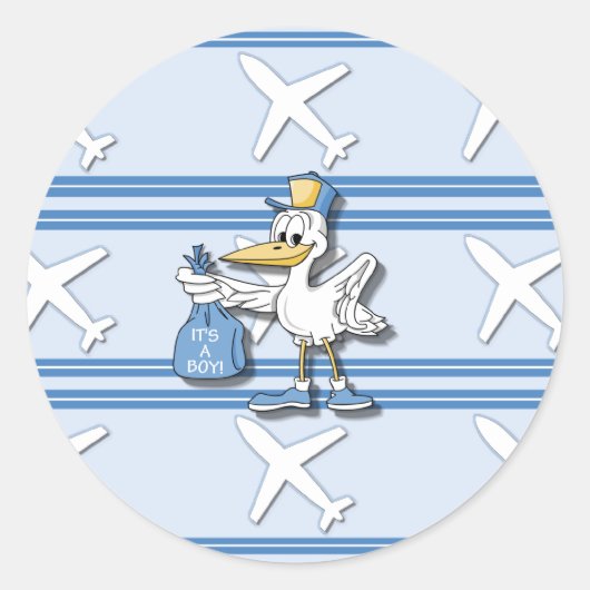 男の子のステッカー ラウンドシール (正面)