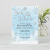 男の子のスノーフレークベビーシャワー招待状 招待状 (スタンド正面)