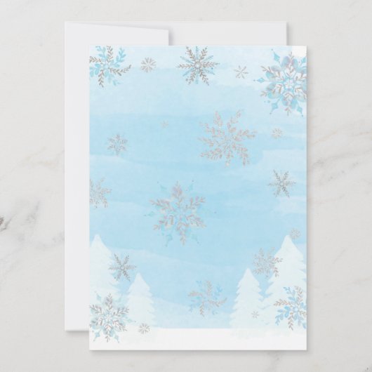 男の子のスノーフレークベビーシャワー招待状 招待状 (裏面)