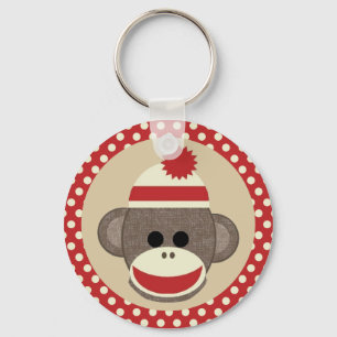男の子のソックス猿のkeychain キーホルダー
