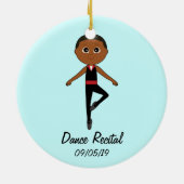 男の子のダンサー: ダンスの演奏会の記念するオーナメント セラミックオーナメント (裏面)