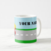 男の子のダンプトラックのパーソナライズな一流のマグ コーヒーマグカップ (正面右)