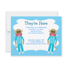 男の子のツインシャワーまたはアナウンス