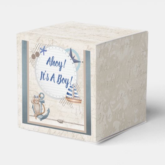 男の子のテーマの赤航海のちゃんシャワーを浴びる フェイバーボックス (裏面サイド)